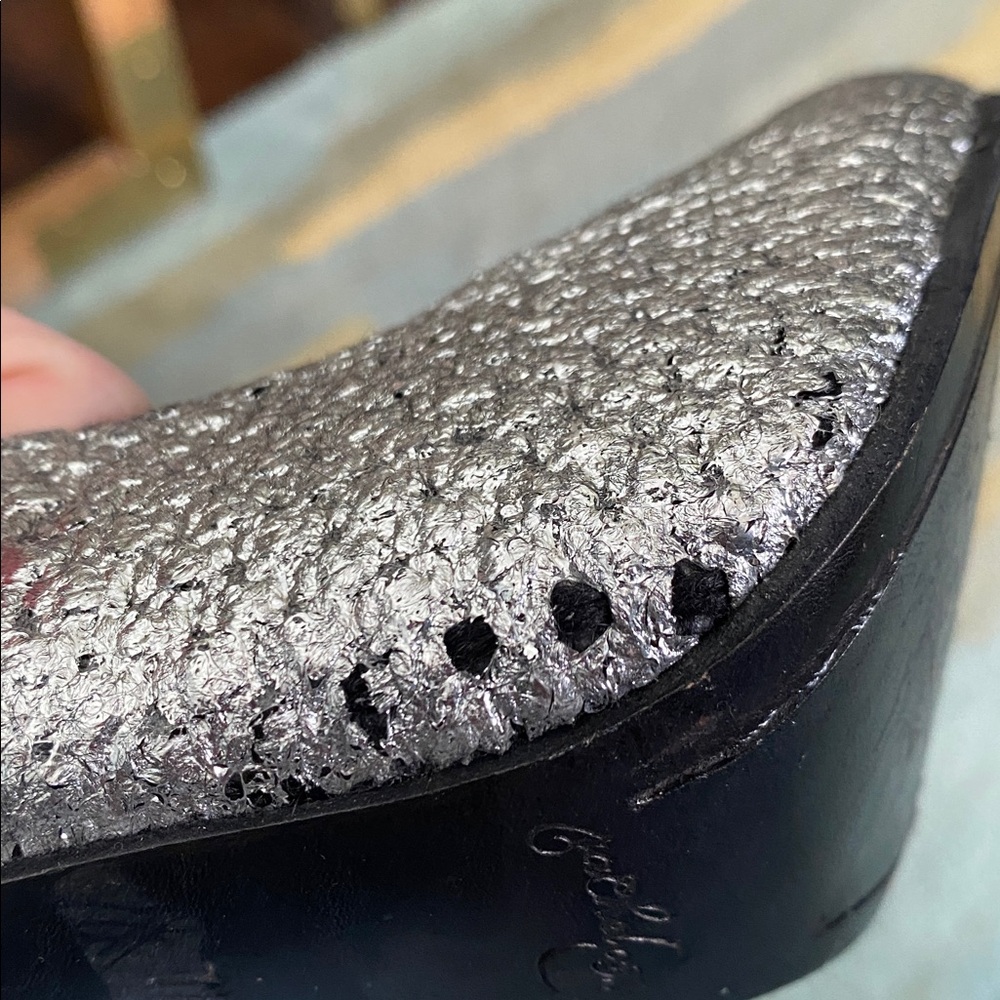 Rachel Comey Silver Metallic Fabric Heels Size 7.5 - Picture 7 of 7